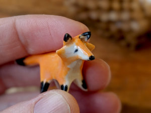 mini renard roux porcelaine