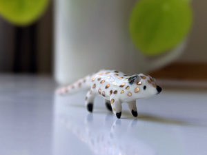 genette porcelaine et or