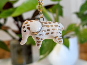 pendentif elephant or céramique