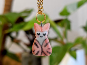 Fuschia Moth Pendant