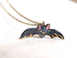 porcelain bat pendant