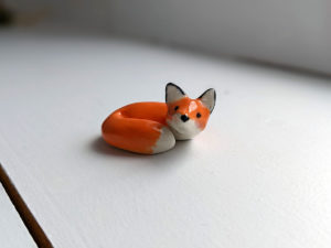 ceramics red fox figurine