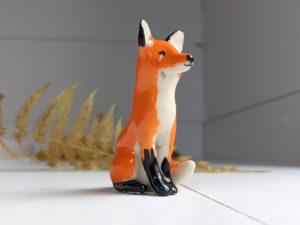 porcelain red fox figurine