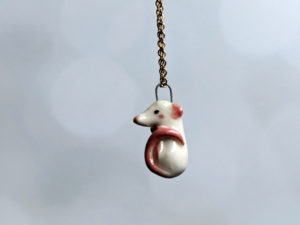 porcelain pendant rat