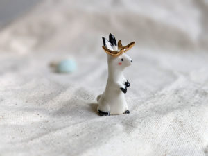 jackalope gold antlers figurine