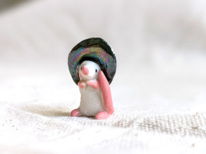 porcelain witch mouse figurine