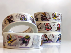 birds in sweaters washi tape
