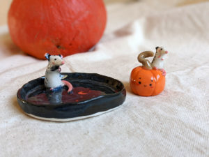 opossum figurine porcelain