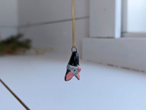 porcelain bat pendant