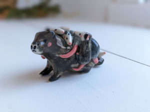 marmotte opossums babies figurine