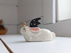 porcelain jackalope bat wings