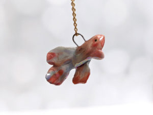 betta fish porcelain pendant