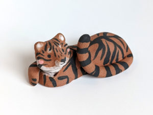 red clay matte tiger figurine
